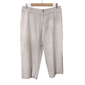 Sag Harbor Off White Linen Capri Pants 14 Petite